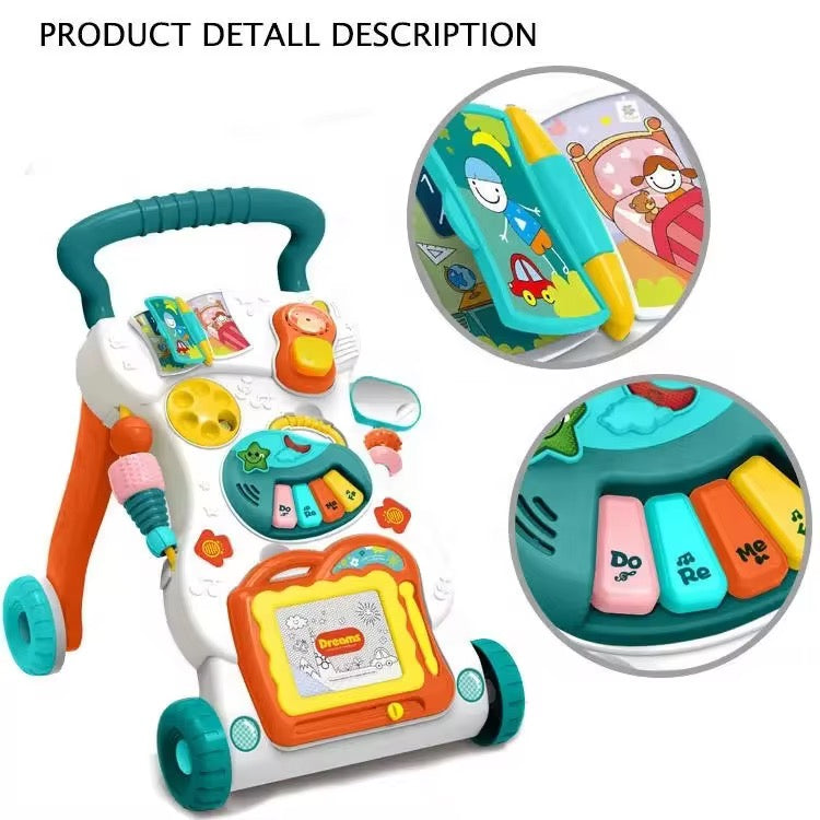 Arcanine Baby Sit-to-Stand Learning Music Walker Trolley - Multifunctional Cartoon Design
