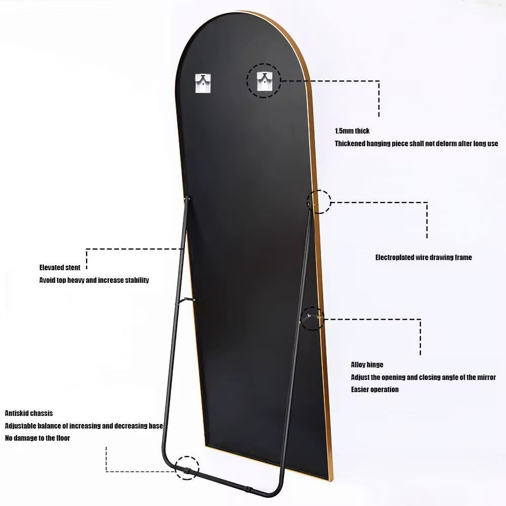 Oval Shaped Unbreakable Mirror - Shatterproof Full Length Mirror