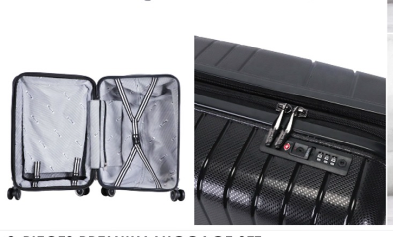 3 Pieces Premium Luggage Set - Hard Shell Travel Collection
