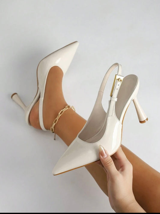 Elegant Pointed Toe Slingback Heels