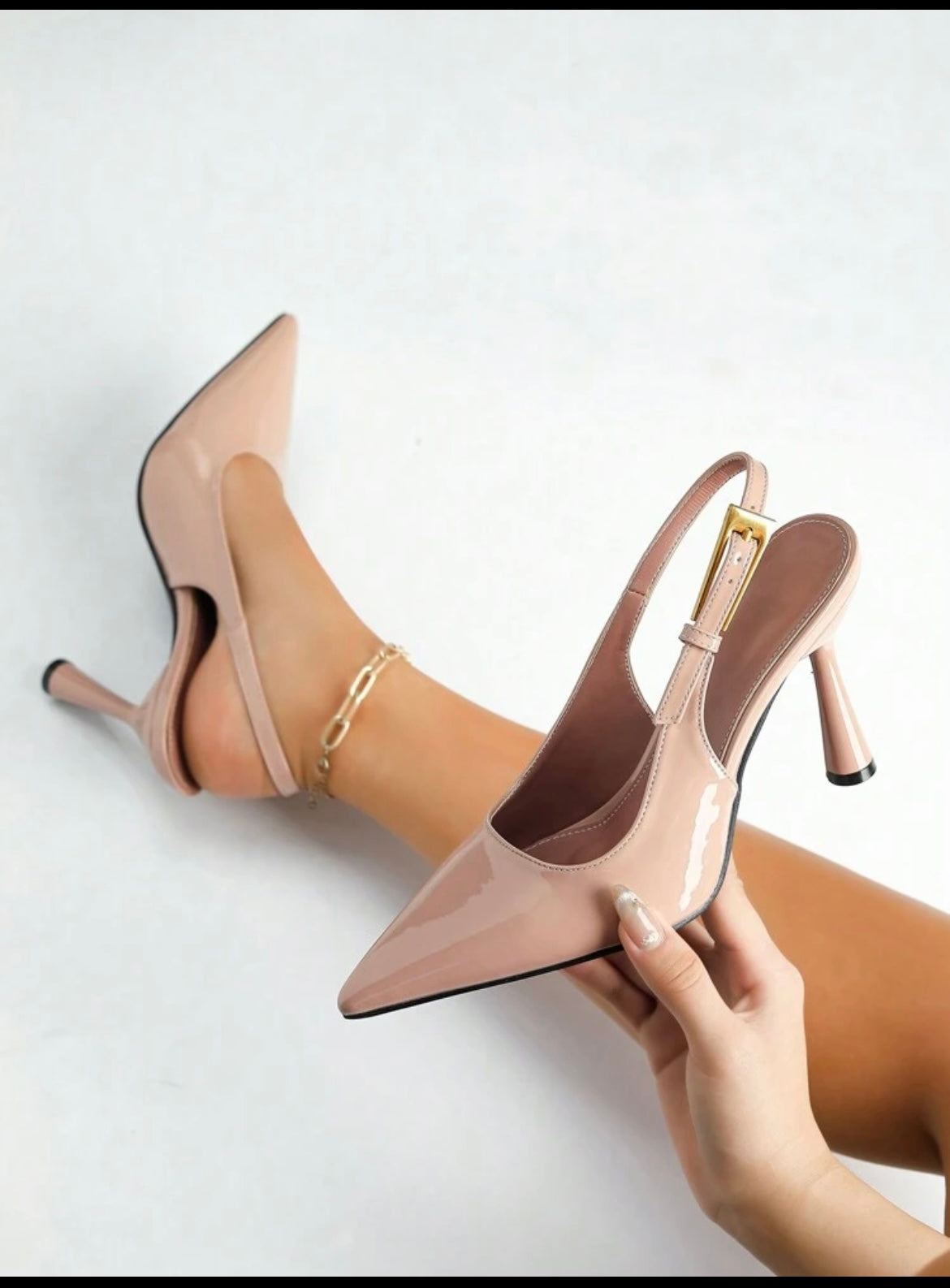Elegant Pointed Toe Slingback Heels