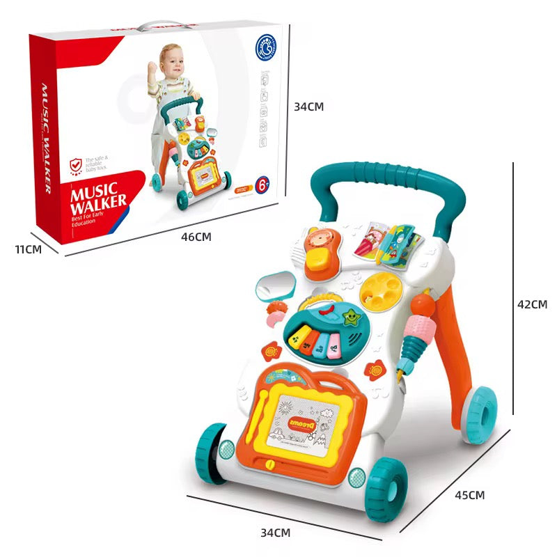 Arcanine Baby Sit-to-Stand Learning Music Walker Trolley - Multifunctional Cartoon Design