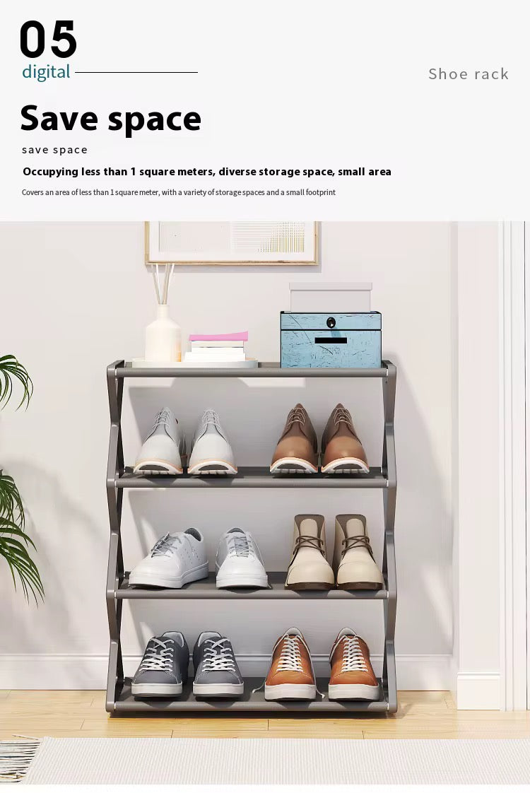 X-Shaped 4-Tier Shoe Storage Rack