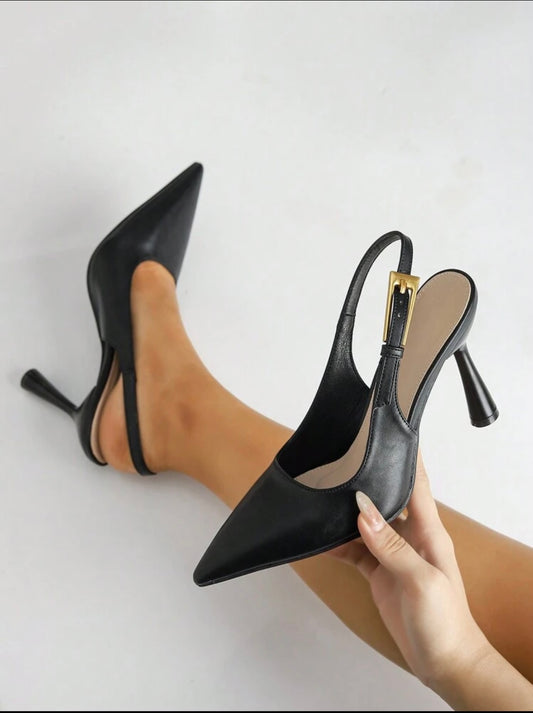 Elegant Pointed Toe Slingback Heels