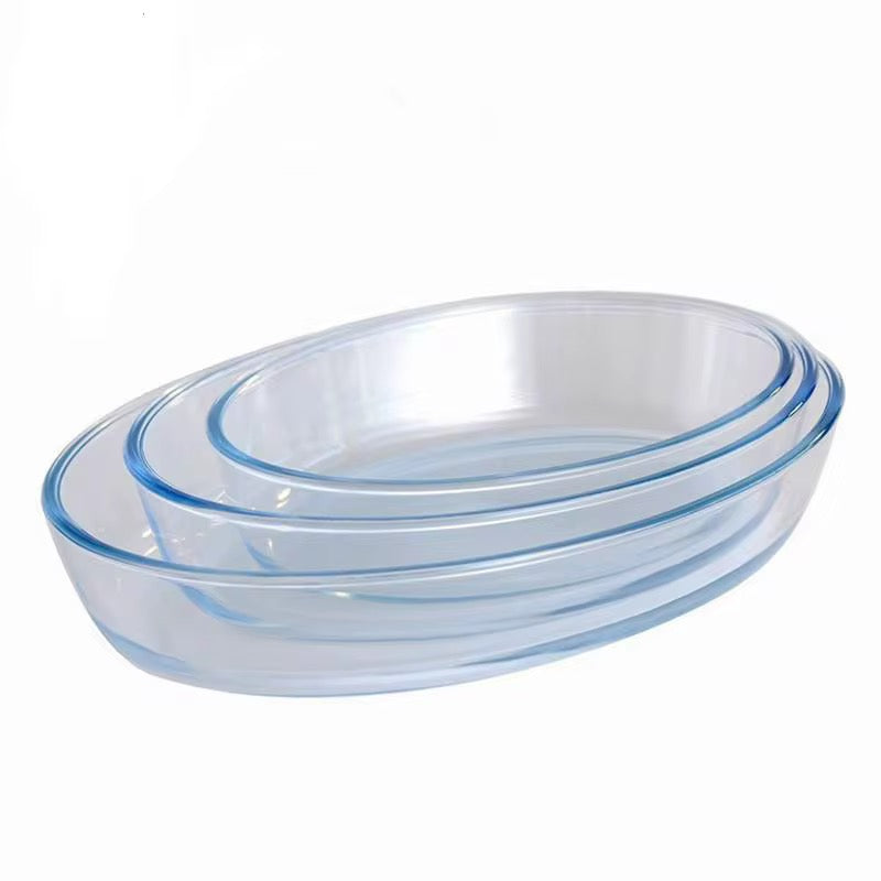 3-Piece Oval Glass Container Set - 3L, 2L, 1.5L