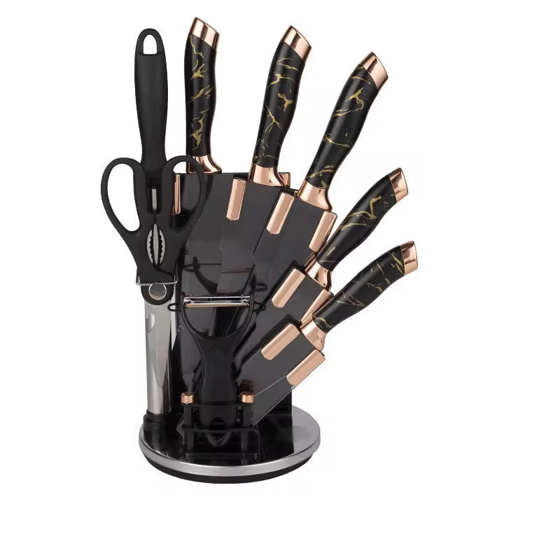 8-Piece Non-Stick Kitchen Knife Set with Scissors and Holder
