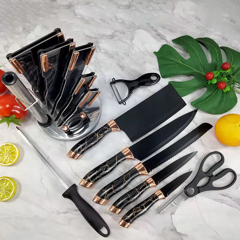 8-Piece Non-Stick Kitchen Knife Set with Scissors and Holder