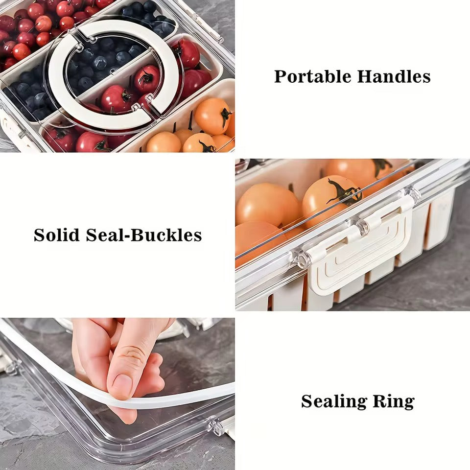 Fruit Storage Containers with Airtight Lids - Fridge Organizer Set