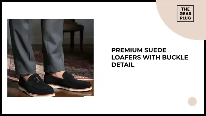 Premium Suede Loafers with Buckle Detail by@Outfy