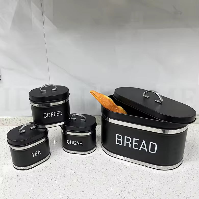 4-Piece Metal Food Canister Set