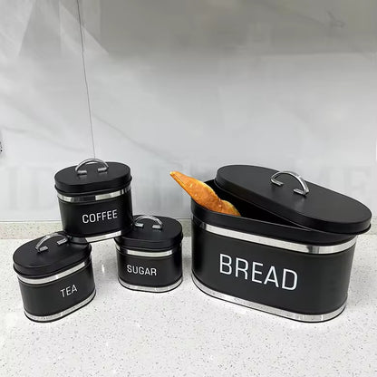 4-Piece Metal Food Canister Set