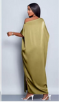Off-Shoulder Silk Maxi Dress with Side Slit - Elegant Evening Wear