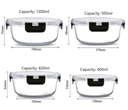 Tingli 4 Pieces Round Food Storage Container Set