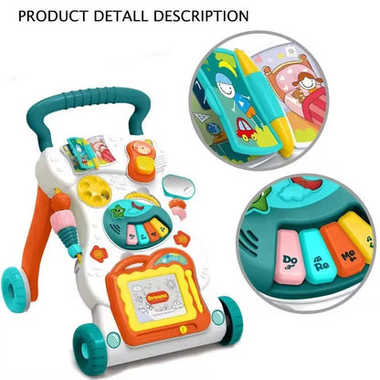 Arcanine Baby Sit-to-Stand Learning Music Walker Trolley - Multifunctional Cartoon Design