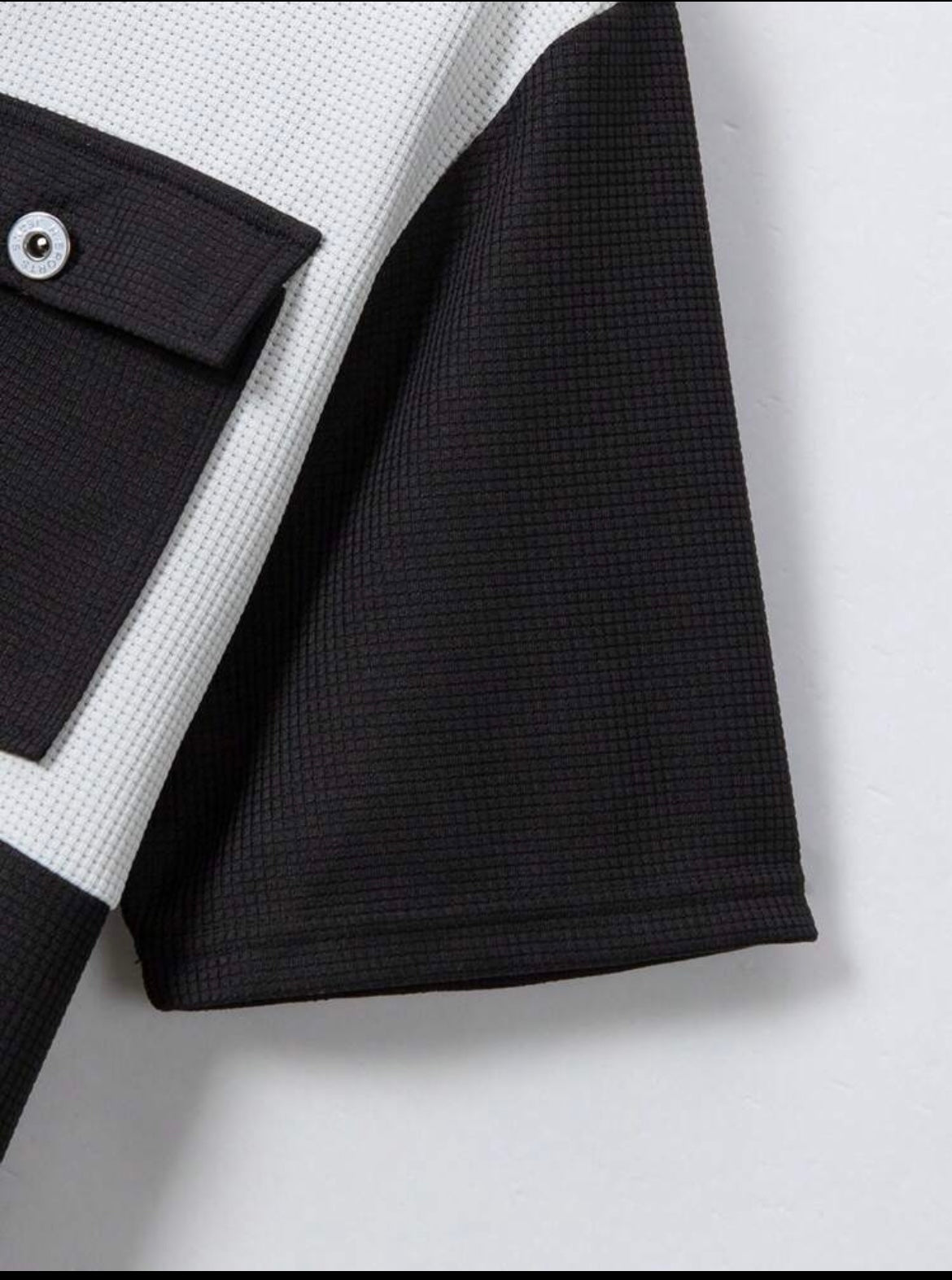 Modern Contrast Panel Button-Up Shirt