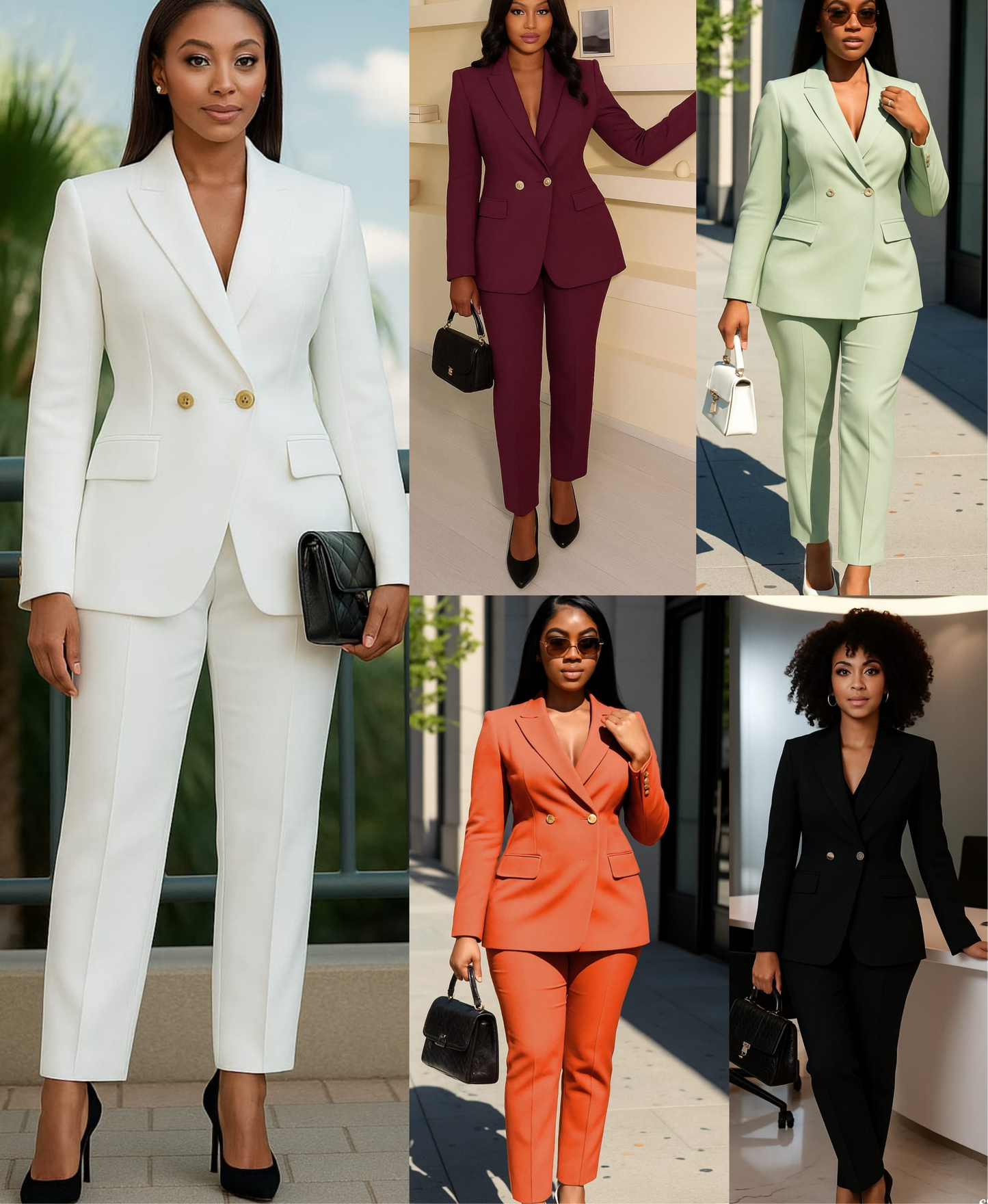 Women's Professional Double-Breasted Business Suit Set