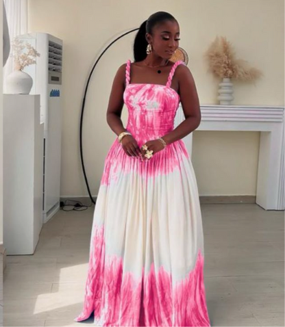 Tie-Dye Maxi Dress - Bohemian Summer Dress