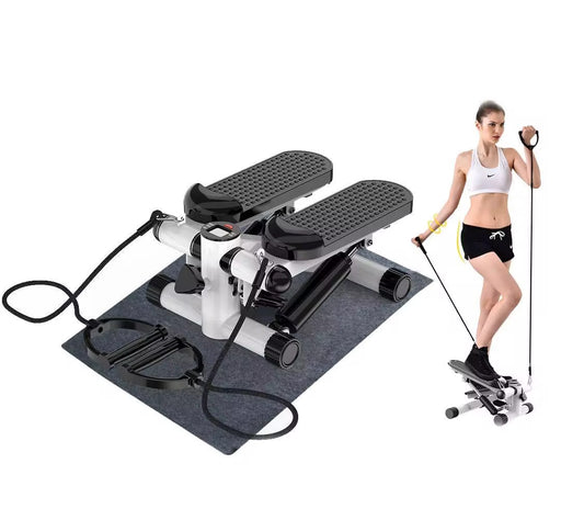 Mini Stepper with Resistance Bands - Compact Stair Climbing Exercise Machine