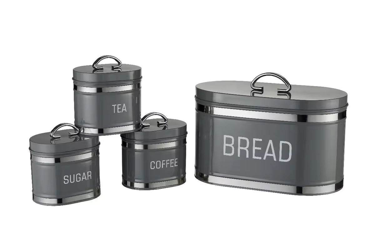 4-Piece Metal Food Canister Set