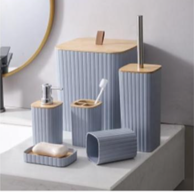 6-Piece Bathroom Accessories Set - Complete Vanity Organization Collection
