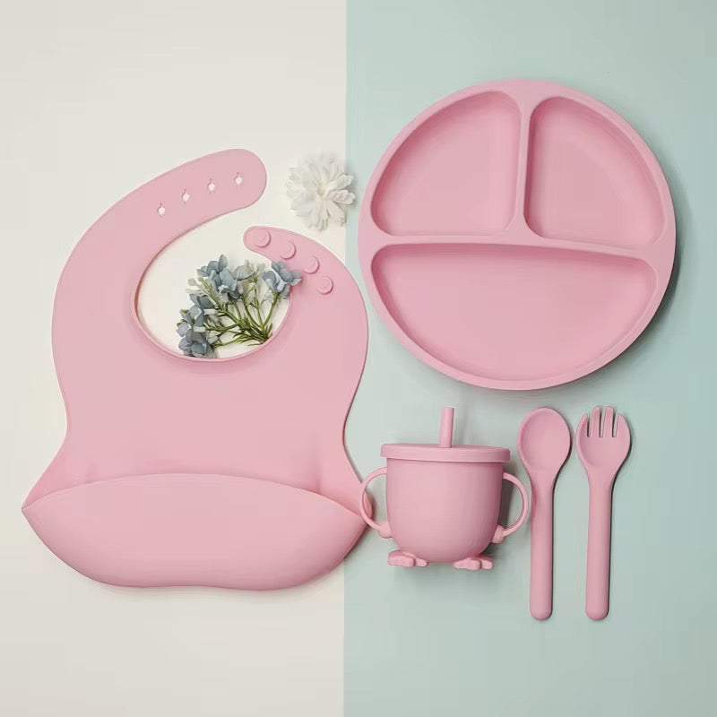 5-Piece Self-Feeding Silicone Tableware Set for Children