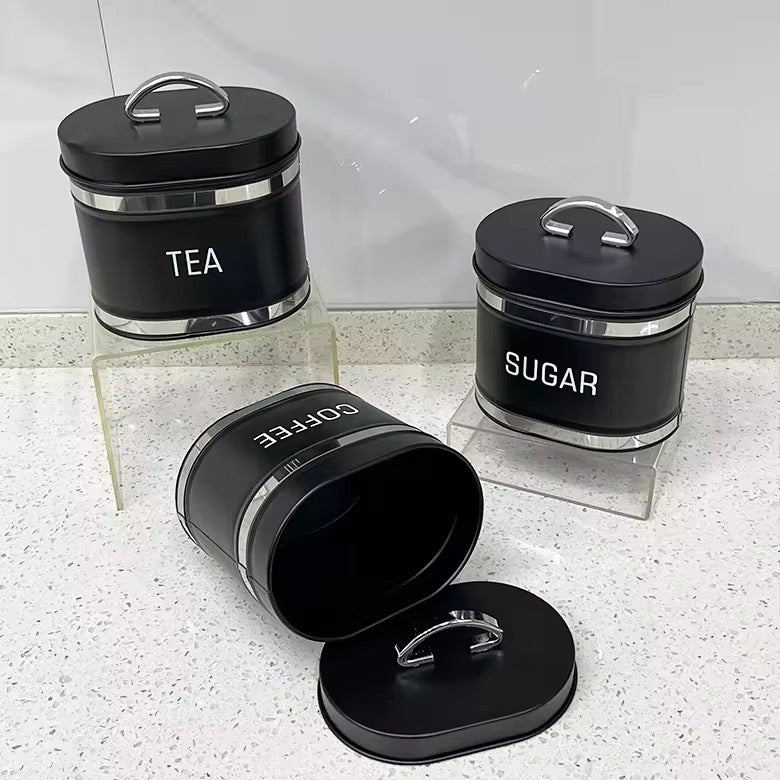4-Piece Metal Food Canister Set