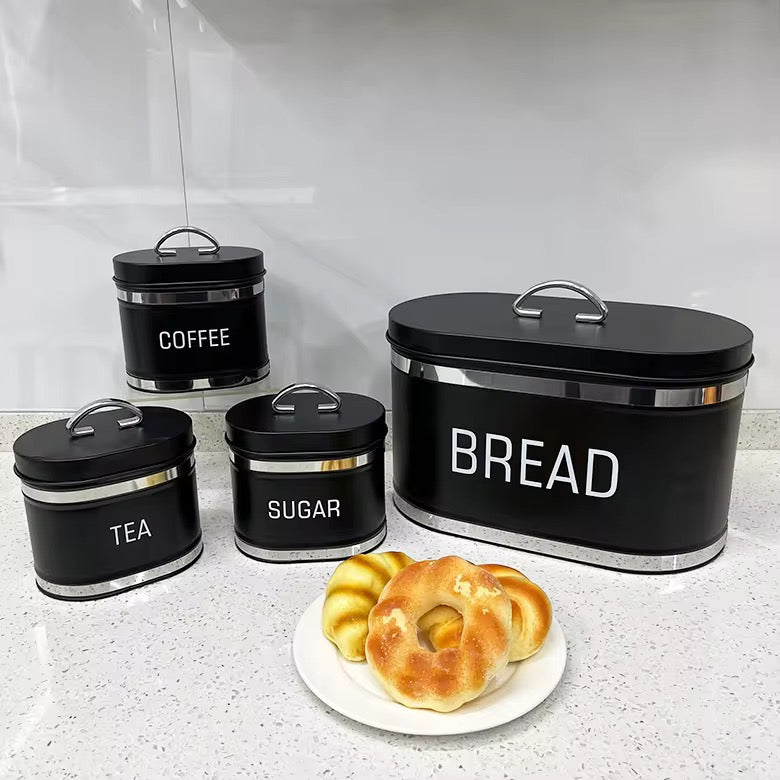 4-Piece Metal Food Canister Set