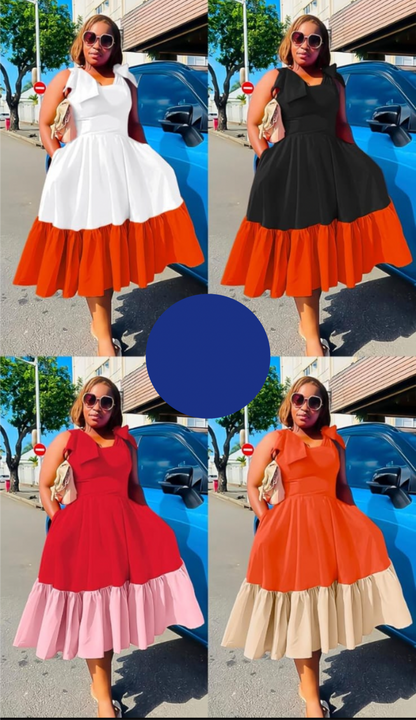 Under-the-Knee Casual Flare Dress