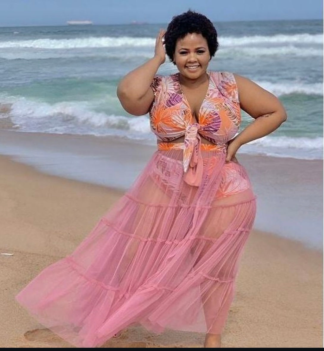 Paradise 4-Piece Plus Size Swimsuit Set