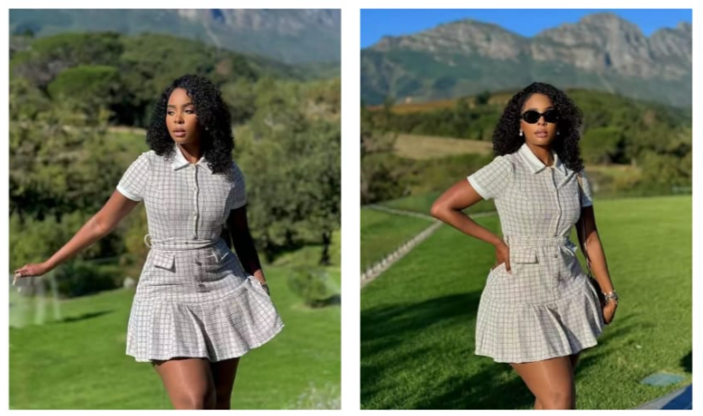 Checkered Blazer/ Tunic Dress - White & Black Houndstooth
