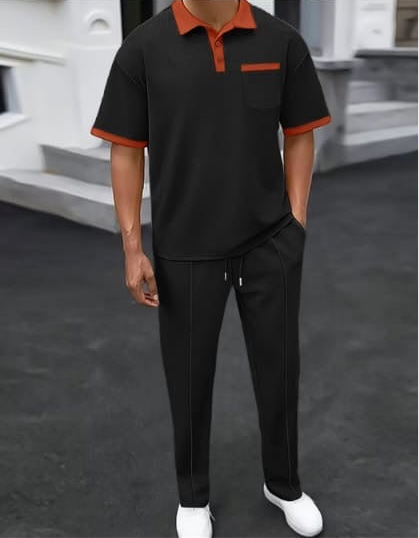 Europe Men's 2-Piece Polo Set - Casual Tracksuit