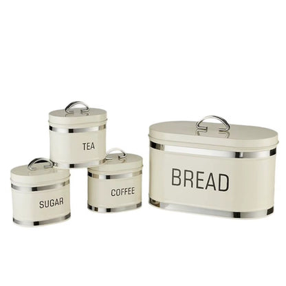 4-Piece Metal Food Canister Set