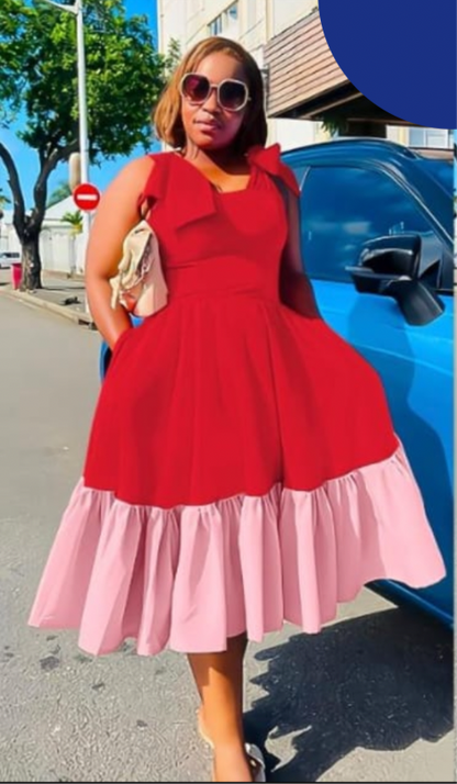 Under-the-Knee Casual Flare Dress