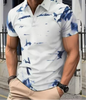 Europe Men's Bird Print Polo Shirt - Short Sleeve