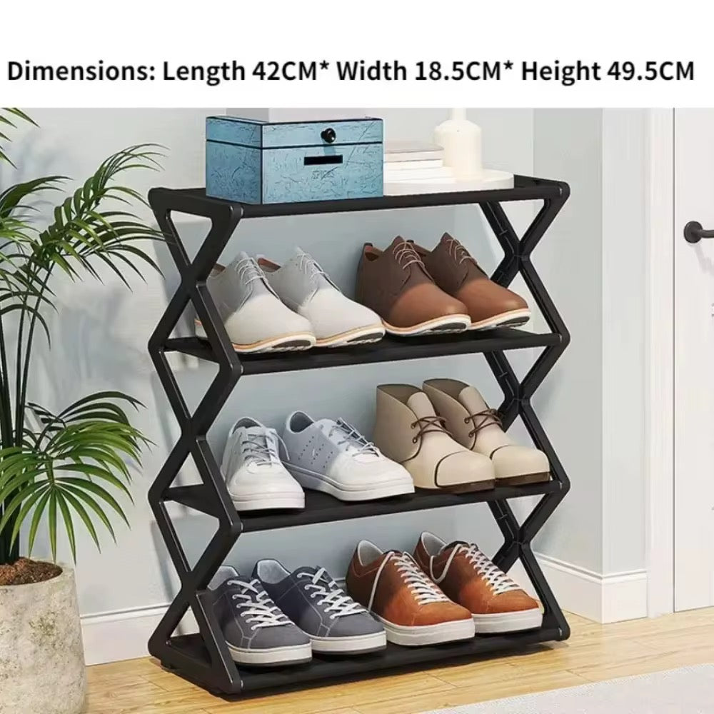 X-Shaped 4-Tier Shoe Storage Rack
