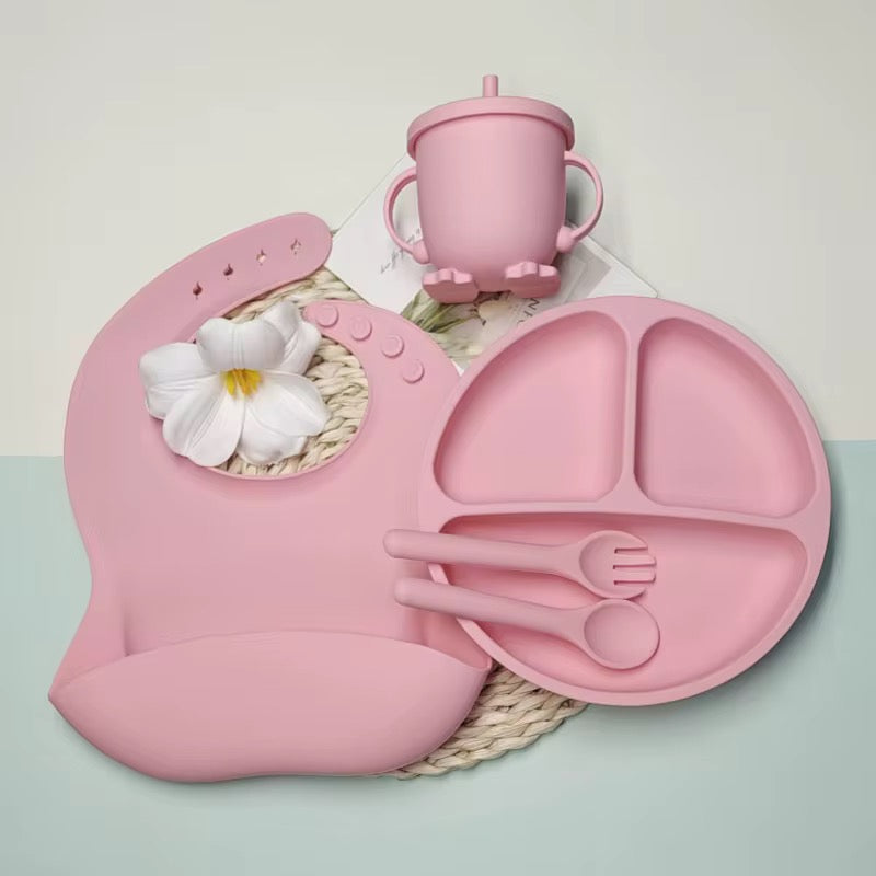 5-Piece Self-Feeding Silicone Tableware Set for Children