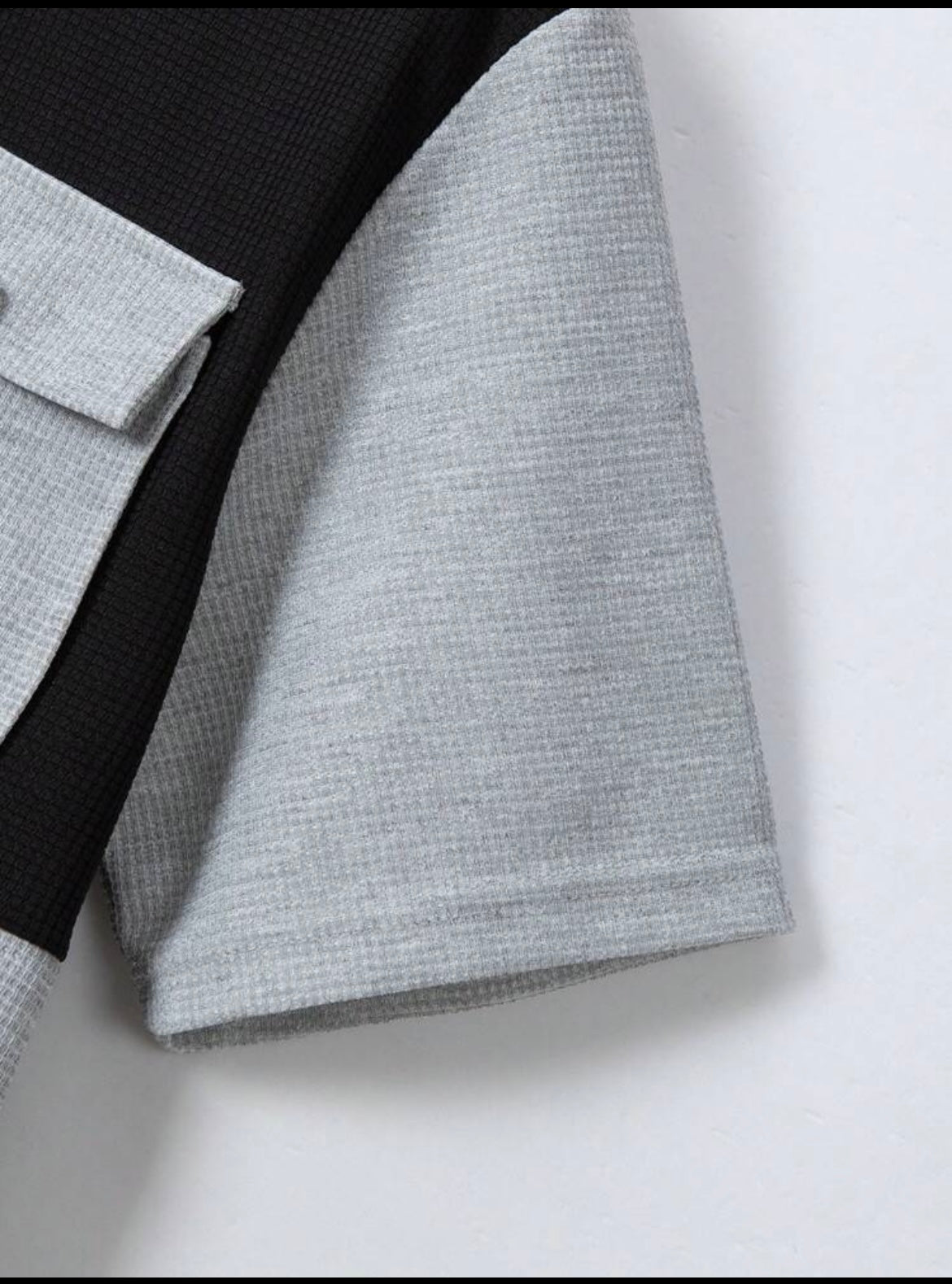 Modern Contrast Panel Button-Up Shirt