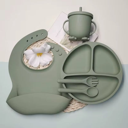5-Piece Self-Feeding Silicone Tableware Set for Children