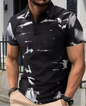 Europe Men's Bird Print Polo Shirt - Short Sleeve