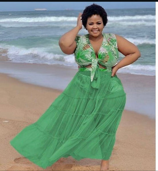 Paradise 4-Piece Plus Size Swimsuit Set