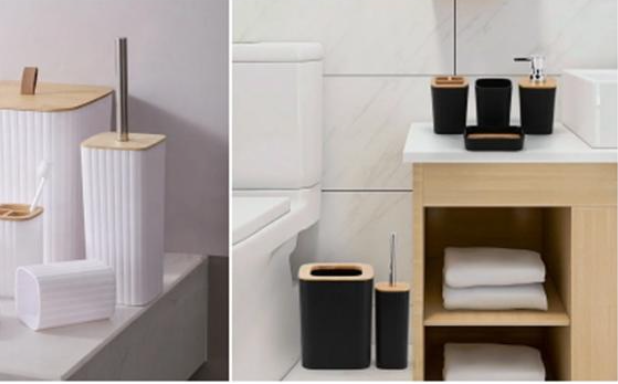 6-Piece Bathroom Accessories Set - Complete Vanity Organization Collection