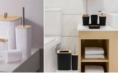 6-Piece Bathroom Accessories Set - Complete Vanity Organization Collection