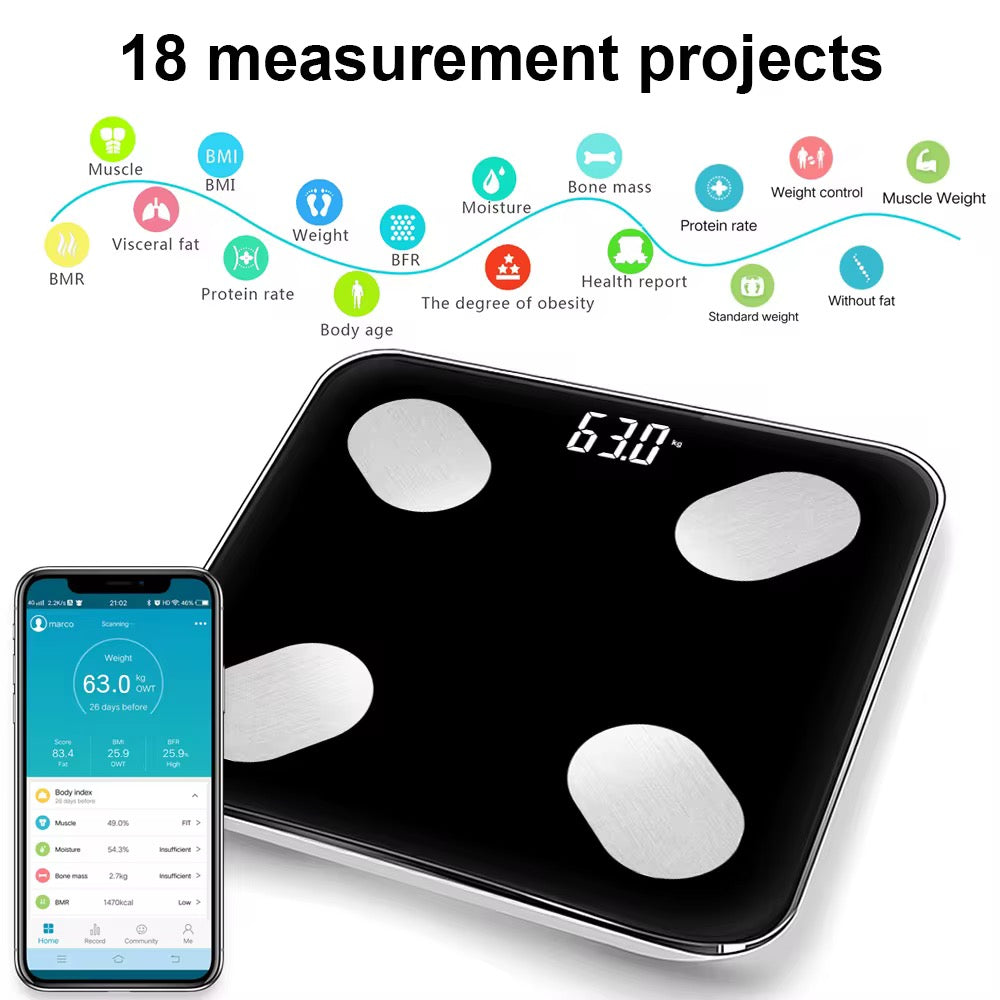 Smart Bluetooth Body Fat Scale with App Connectivity