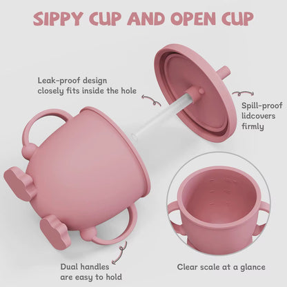 5-Piece Self-Feeding Silicone Tableware Set for Children