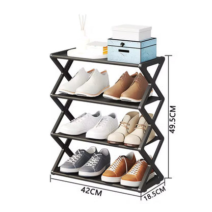 X-Shaped 4-Tier Shoe Storage Rack