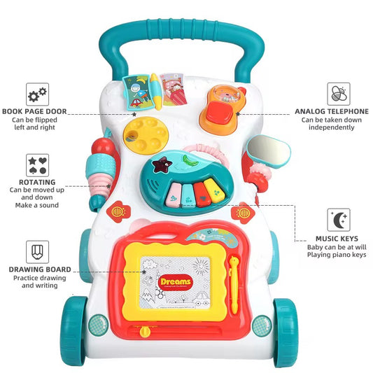Arcanine Baby Sit-to-Stand Learning Music Walker Trolley - Multifunctional Cartoon Design