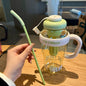 1200ml Reusable Water Bottle with Handle & Straw