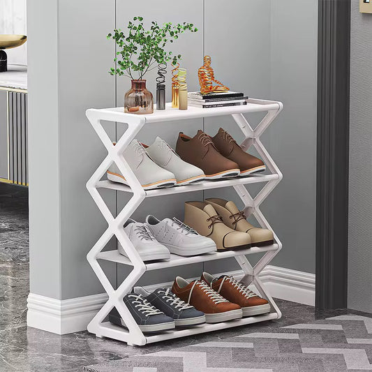 X-Shaped 4-Tier Shoe Storage Rack