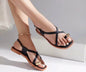 Strappy Flat Sandals with Gold Toe Ring