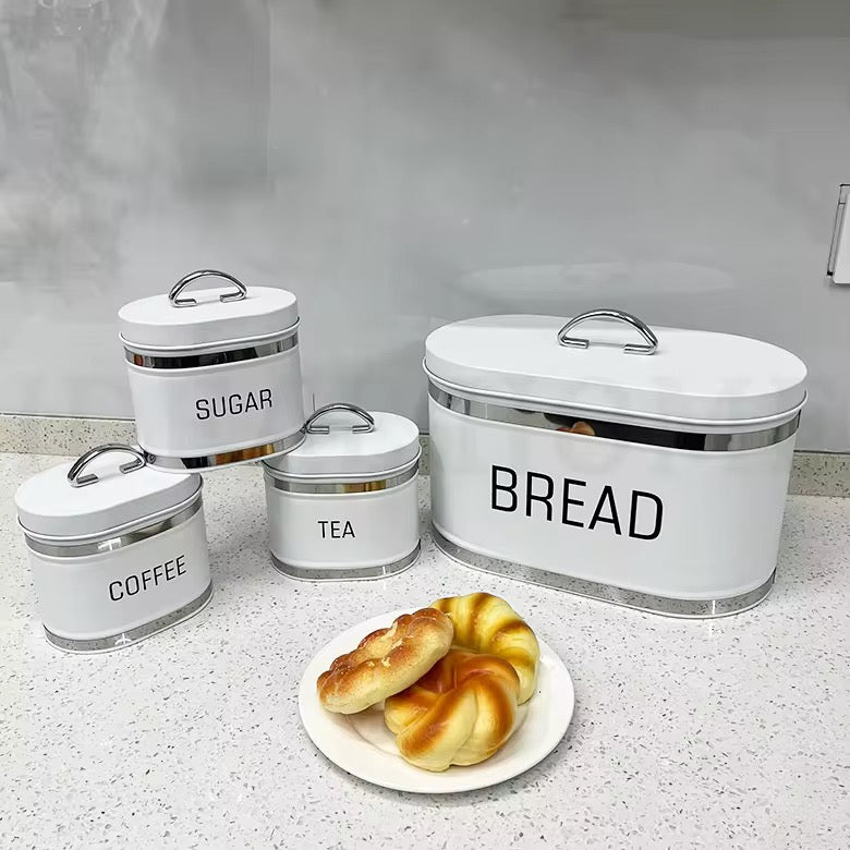 4-Piece Metal Food Canister Set